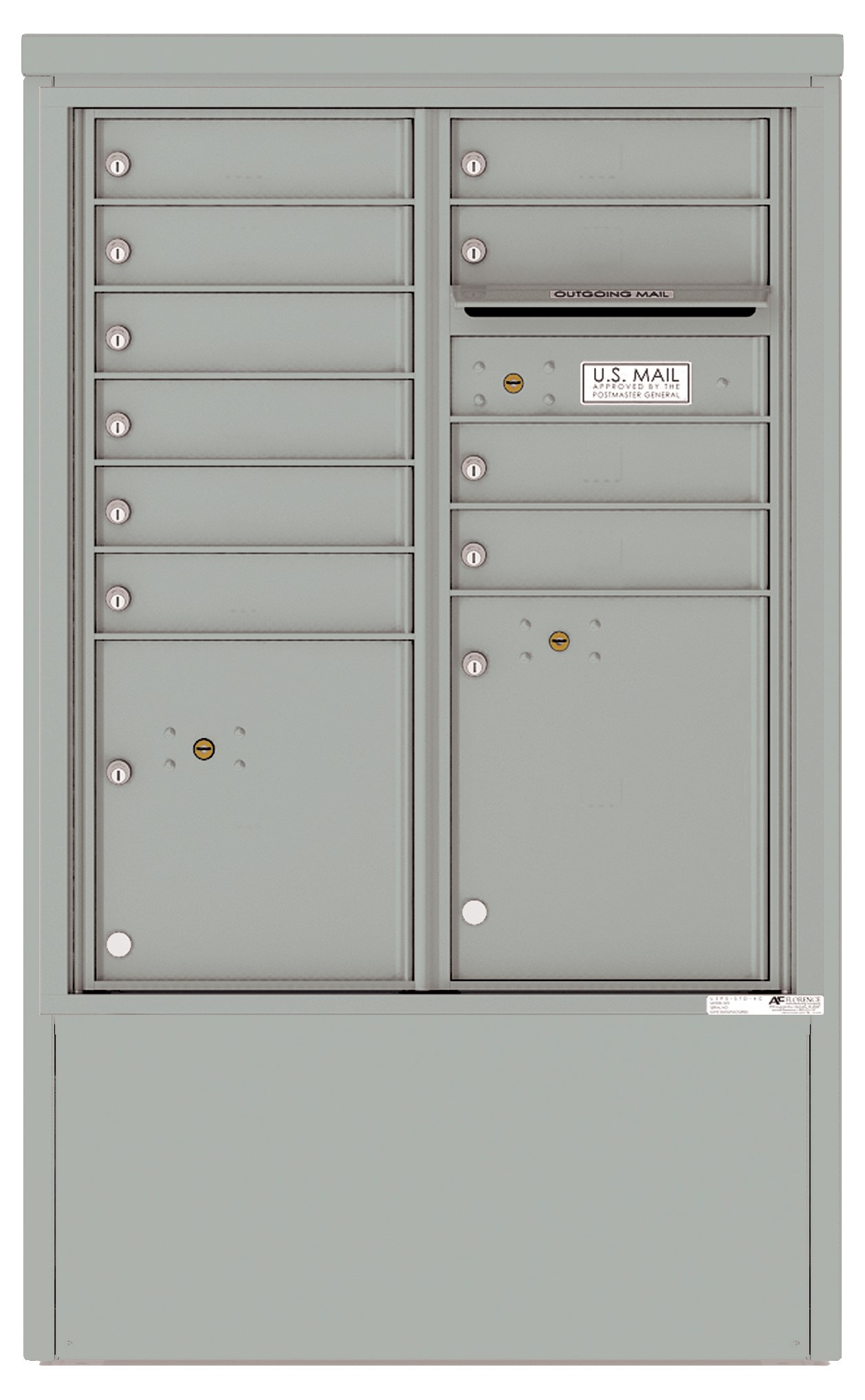4CADD-10-D 4C Horizontal Depot Mailbox Silver Speck