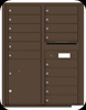 4C11D-15 Eleven Door High Fifteen Tenant 4C Mailbox with Parcel Locker Antique Bronze