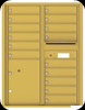 4C11D-15 Eleven Door High Fifteen Tenant 4C Mailbox with Parcel Locker Gold Speck