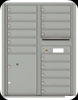 4C11D-15 Eleven Door High Fifteen Tenant 4C Mailbox with Parcel Locker Silver