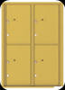 4C12D-4P Twelve Door High Four Parcel Locker 4C Mailbox Gold Speck