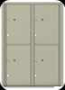 4C12D-4P Twelve Door High Four Parcel Locker 4C Mailbox Gold Speck Postal Grey