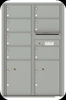 Versatile 7 Tenant Mailbox for sale from US Mail Supply With 2 parcel lockers in Silver Speck