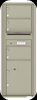 Versatile 3 Tenant Mailbox for sale from US Mail Supply With a parcel locker in Postal Grey