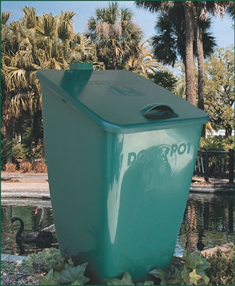 DOGIPOT™ 10 Gallon Poly Trash Receptacle With Lid