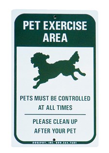 DOGIPOT™ “Pet Exercise Area” Aluminum Reflective Pet Sign