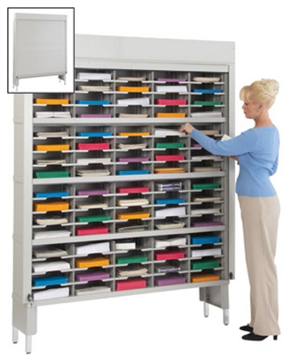 80 Pocket 60-inch Wide Security Mail Sorter with Riser