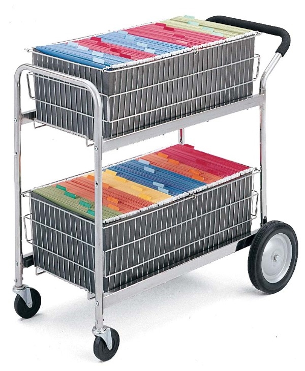 office distribution cart with 2 File Baskets