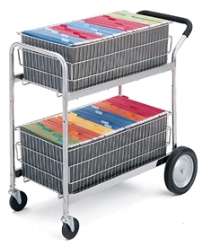 office distribution cart with 2 File Baskets