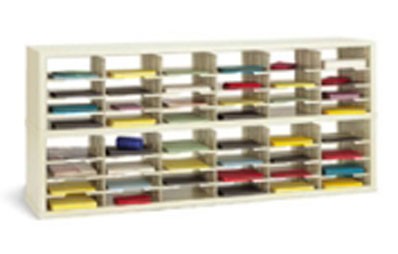 72in Wide Open Back Mail Sorter 48 Pockets OBMSP657 USPS Mail Sorter
