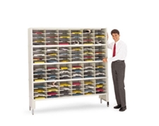 72” Wide Mail Sorter – 96 Pockets (11 1/2"W) w/ Open Leg Riser