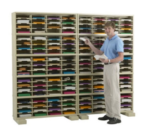 96 Inch Mail Sorter with 160 Pockets and Caster Base PY290 USPS Mail
