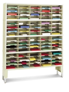 60” Wide Mail Sorter – 80 Pockets (11 1/2"W) w/Open Leg Riser