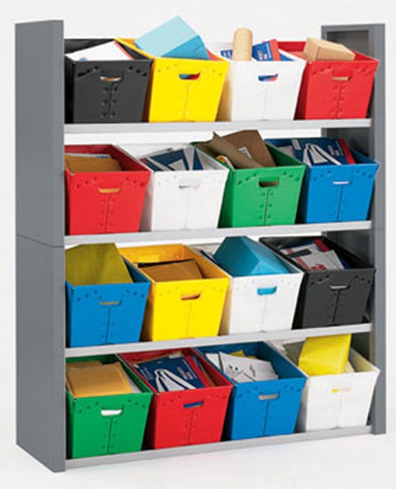 16 Tote Mail Sorting Shelves T326Y Extra Large Four Shelf Mail