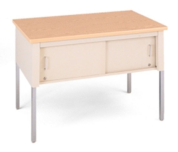 48-inch Wide Standard Table with Sliding Locking Doors