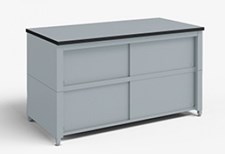 48-Inch Extra Deep Storage Table with Adjustable Height legs with Center Shelf and Dual Locking Doors