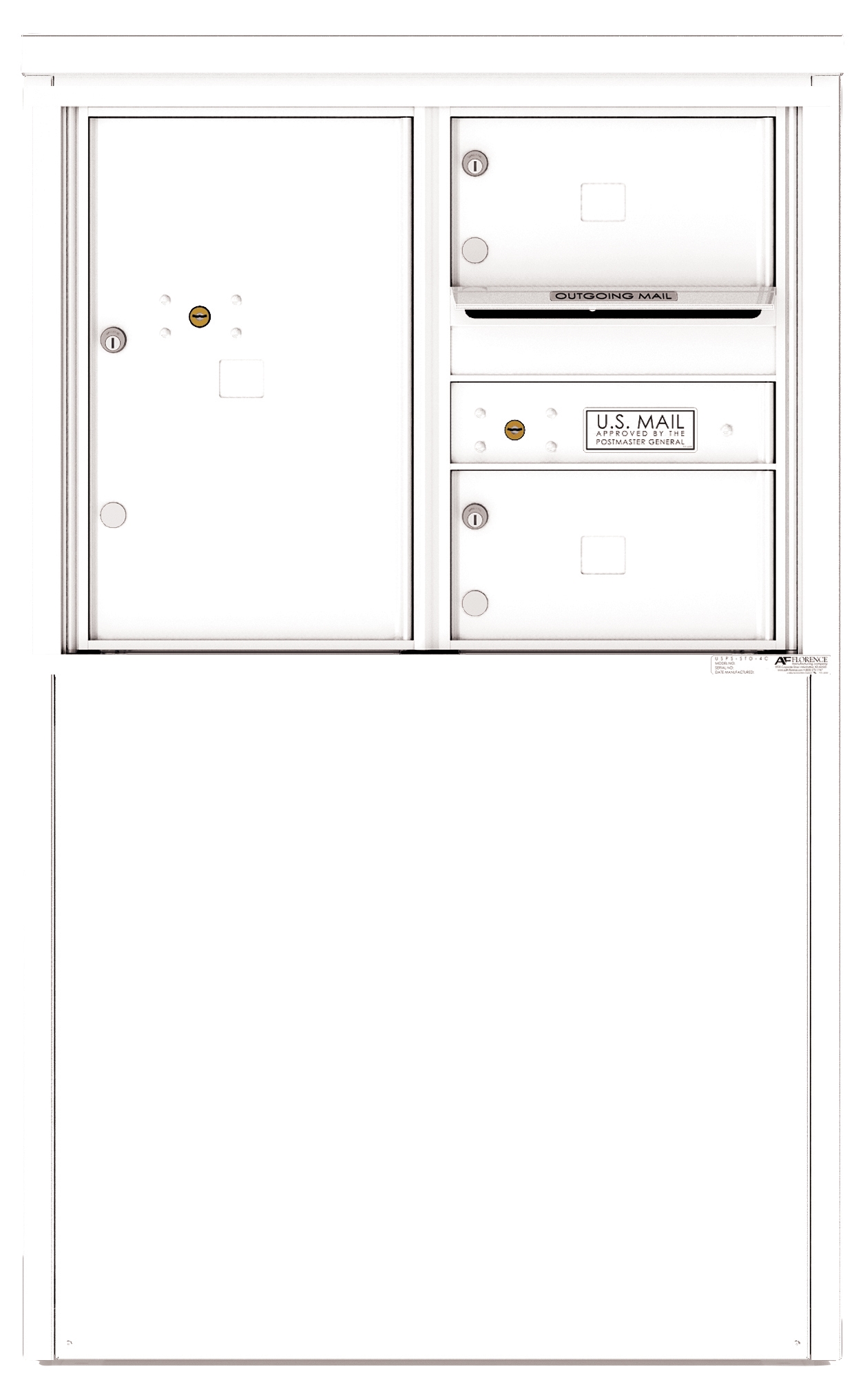 4C06D-02-D 4C Horizontal Depot Mailboxes White
