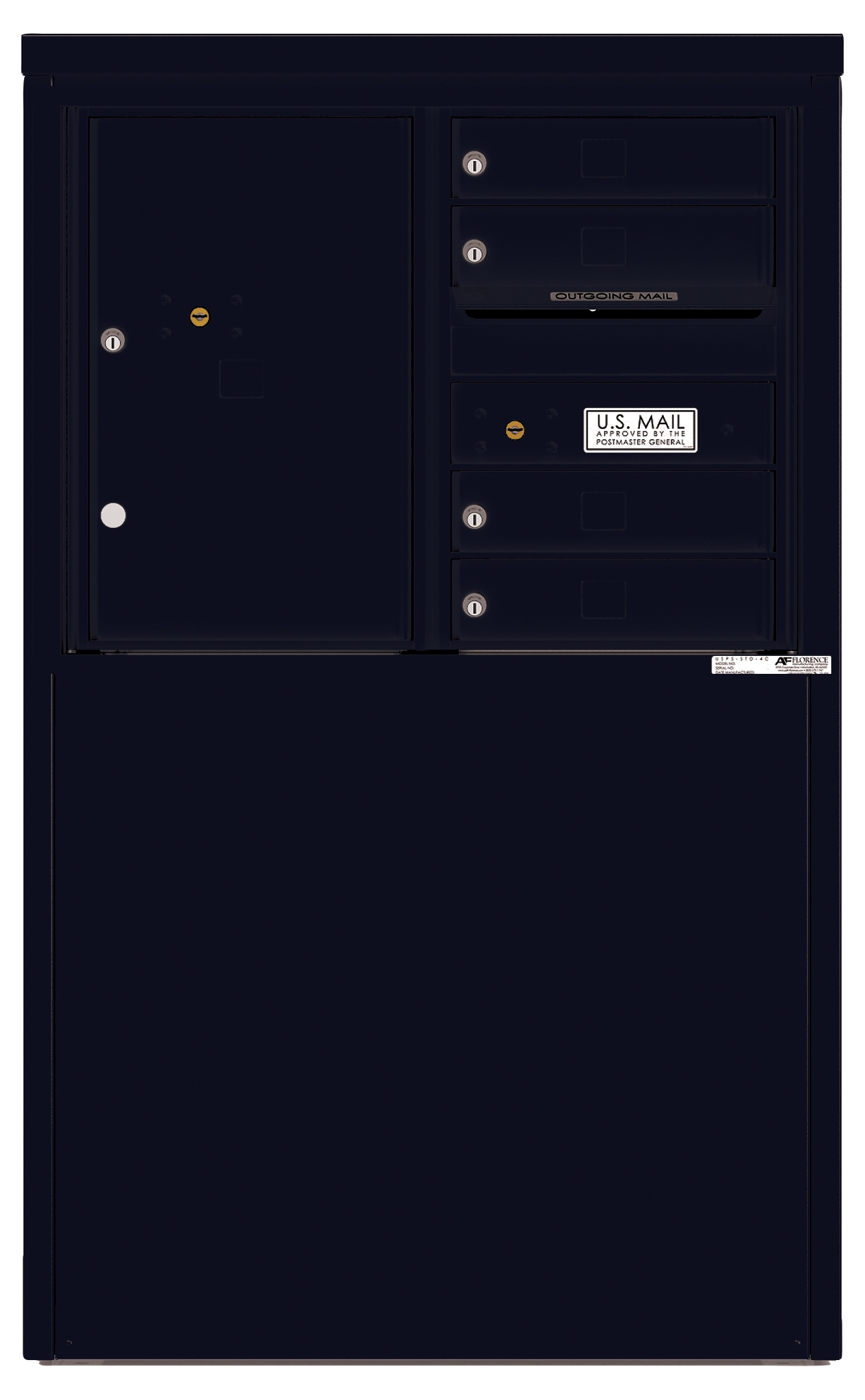 4C06D-04 4C Horizontal Depot Mailbox Black