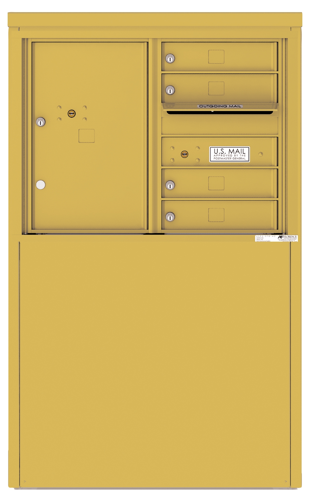 4C06D-04 4C Horizontal Depot Mailbox Gold Speck