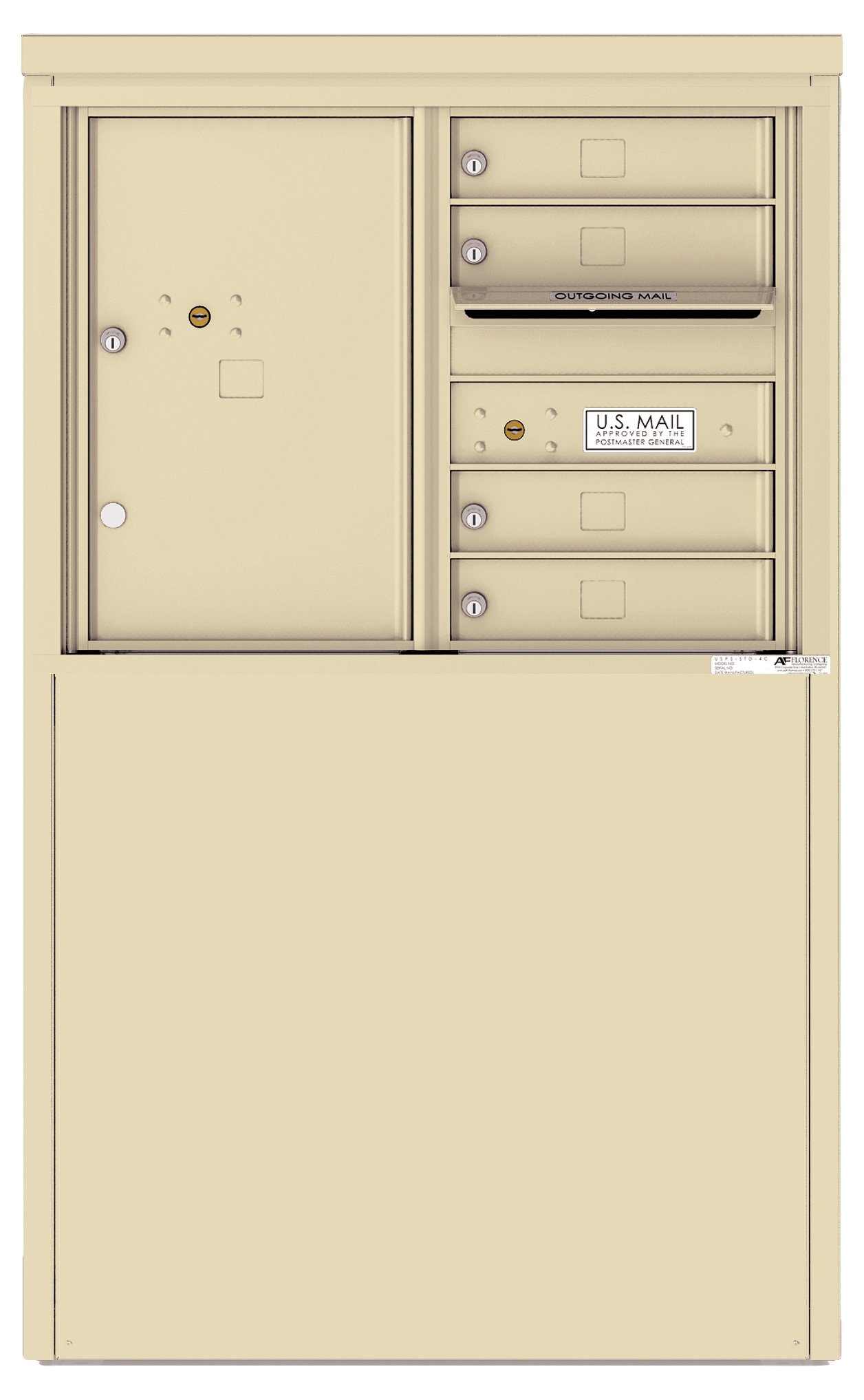 4C06D-04 4C Horizontal Depot Mailbox Sandstone