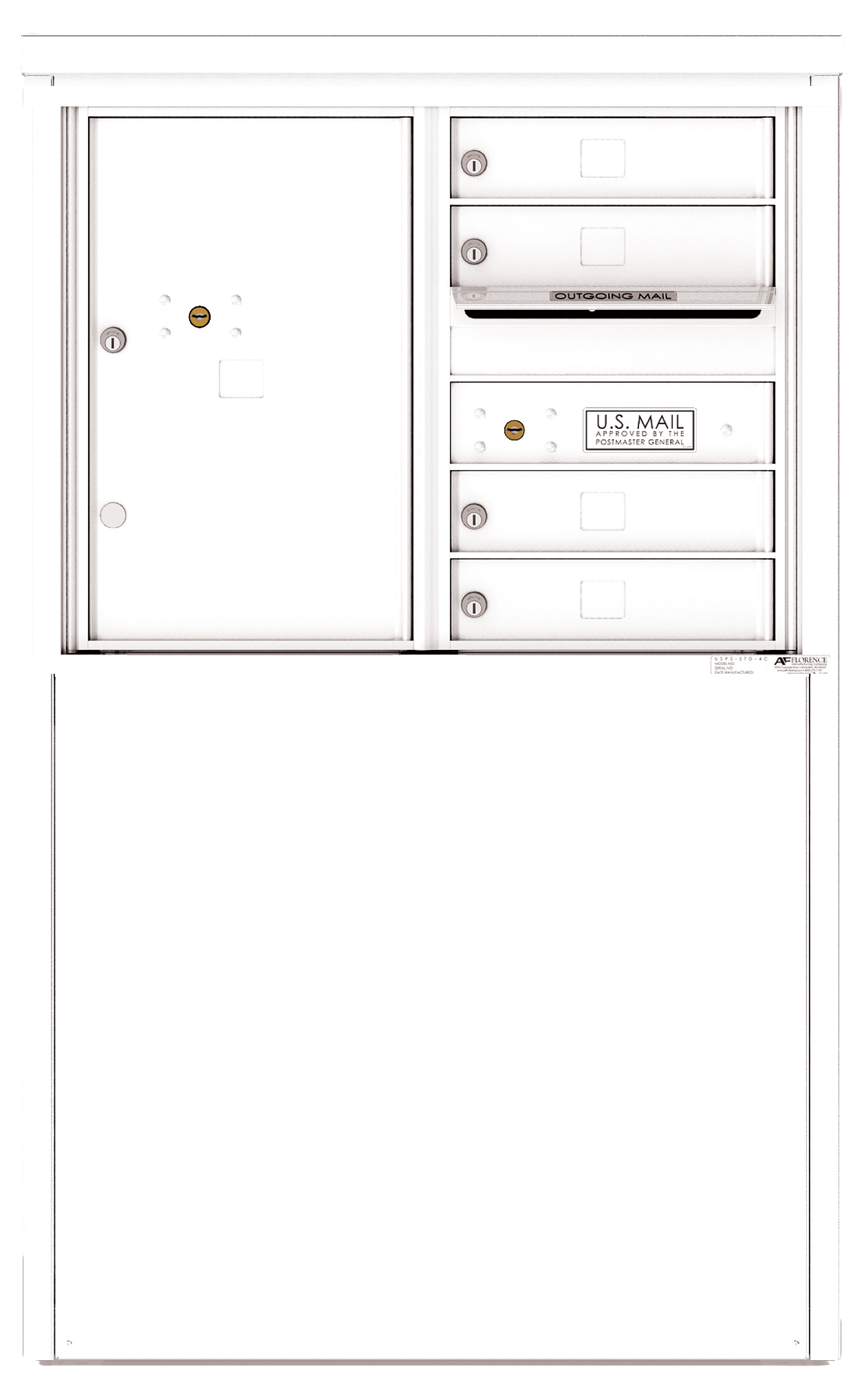 4C06D-04 4C Horizontal Depot Mailbox White