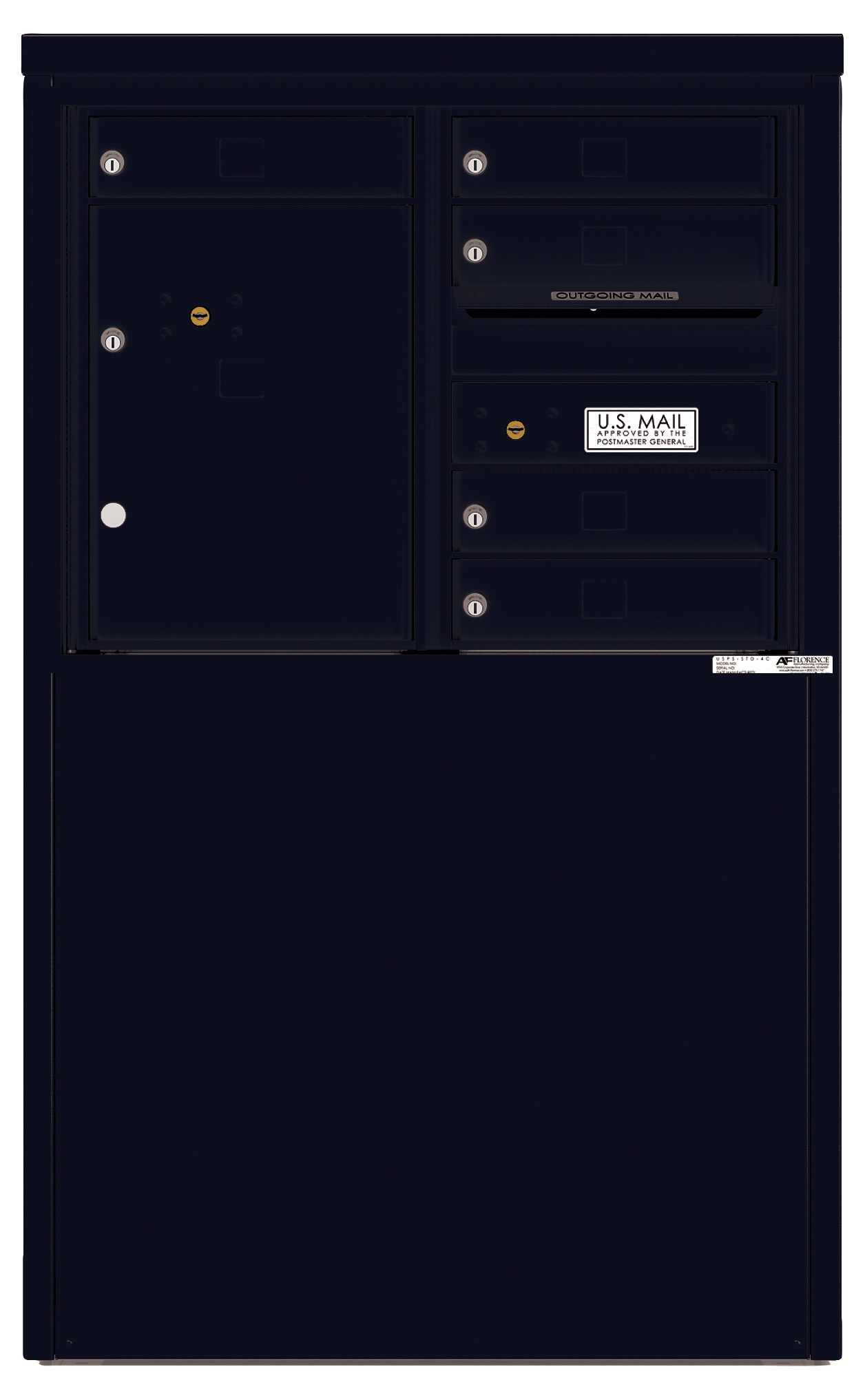 4C06D-05-D 4C Horizontal Depot Mailboxes Black