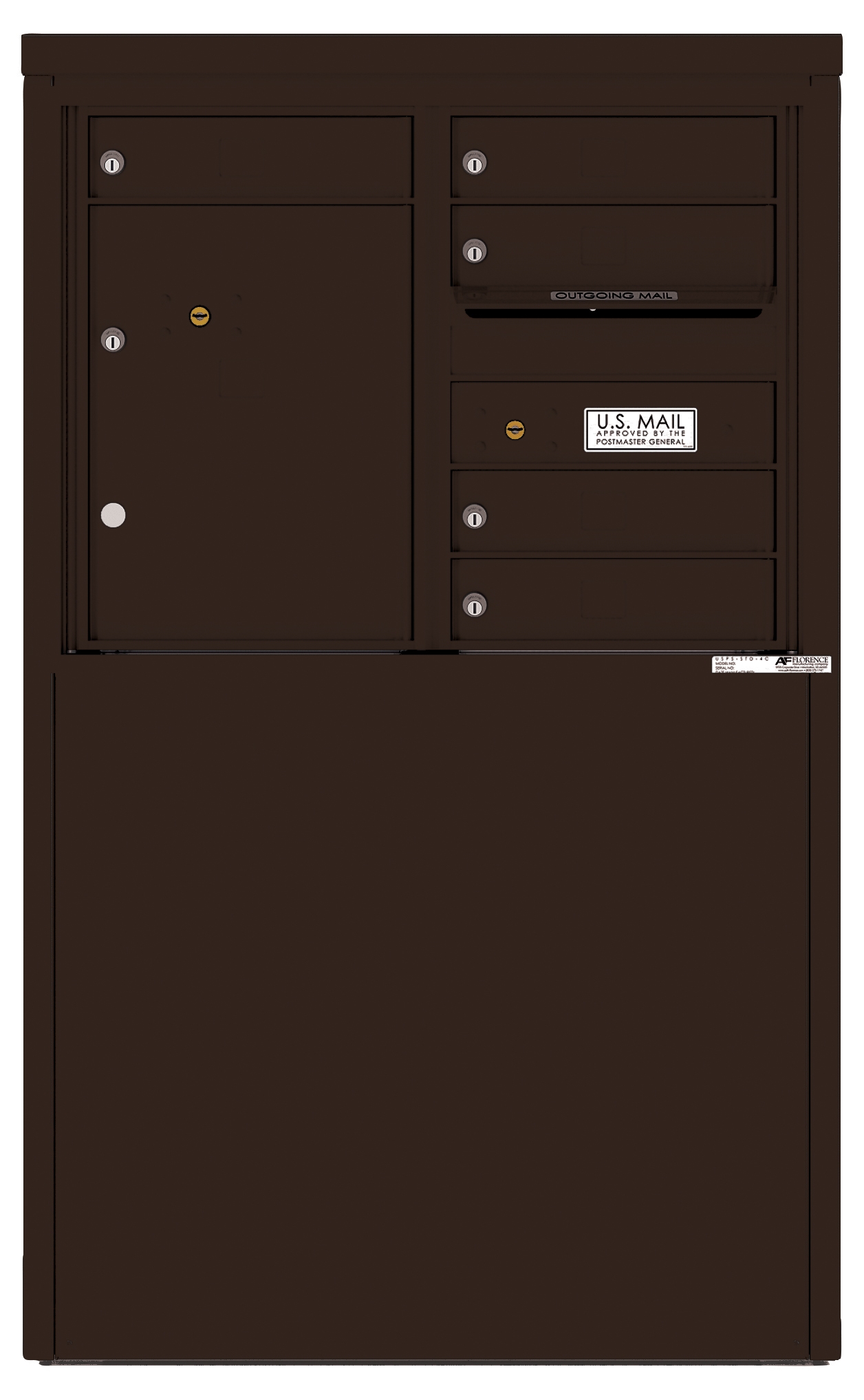 4C06D-05-D 4C Horizontal Depot Mailboxes Dark Bronze