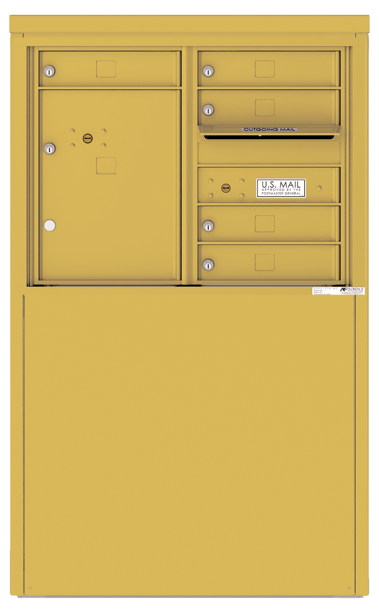 4C06D-05-D 4C Horizontal Depot Mailboxes Gold Speck