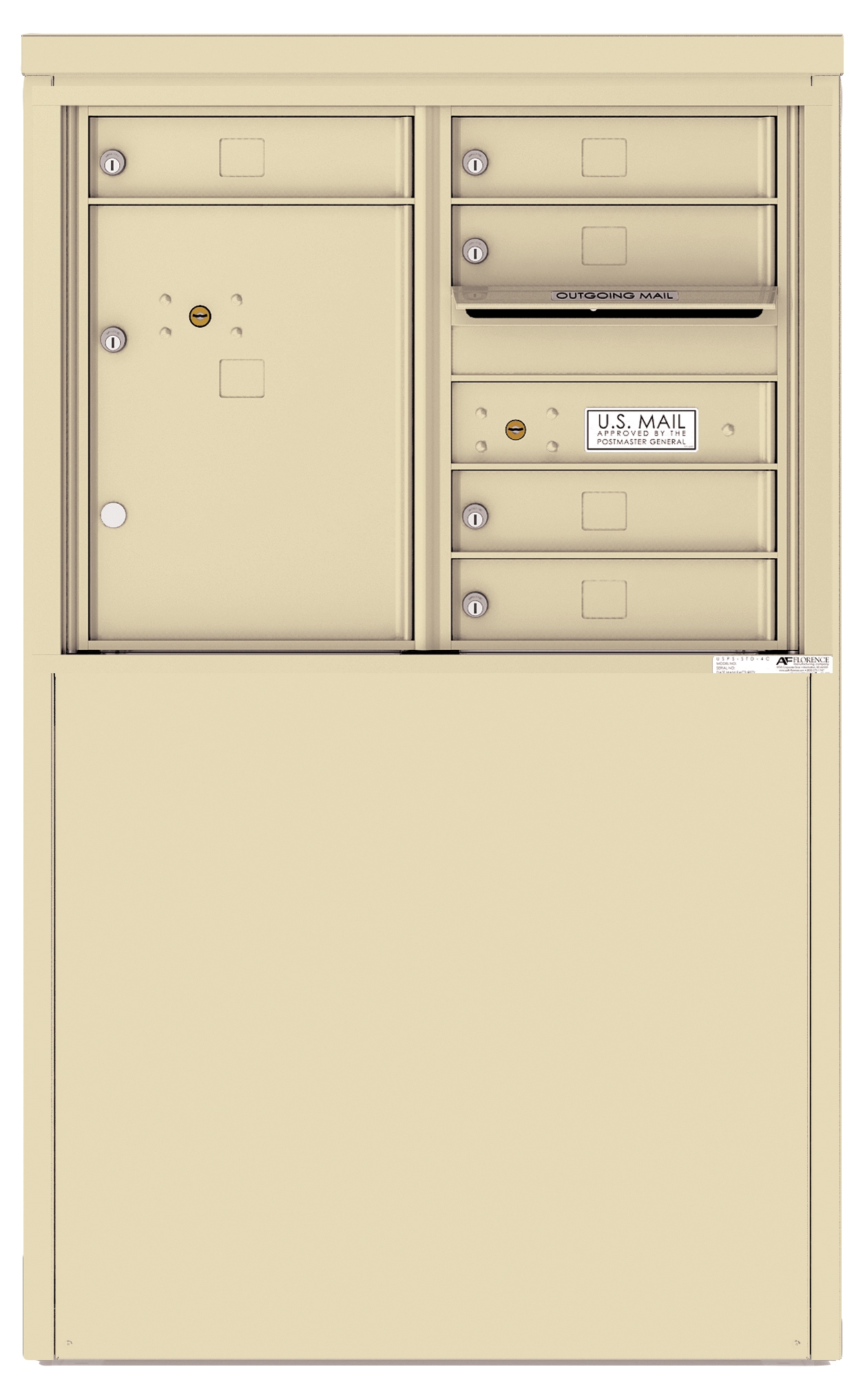 4C06D-05-D 4C Horizontal Depot Mailboxes Sandstone