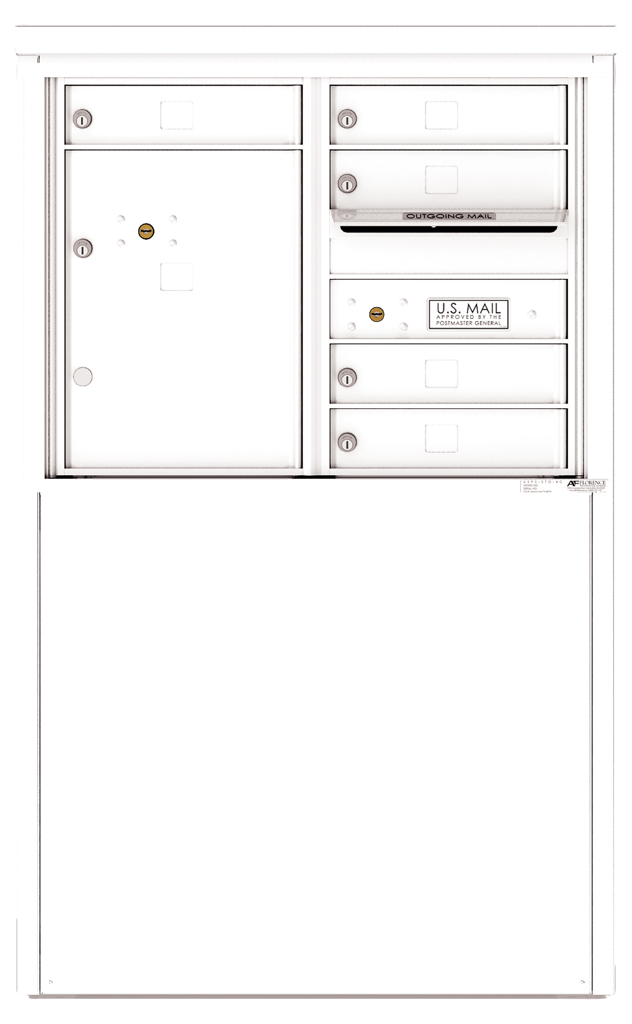 4C06D-05-D 4C Horizontal Depot Mailboxes White