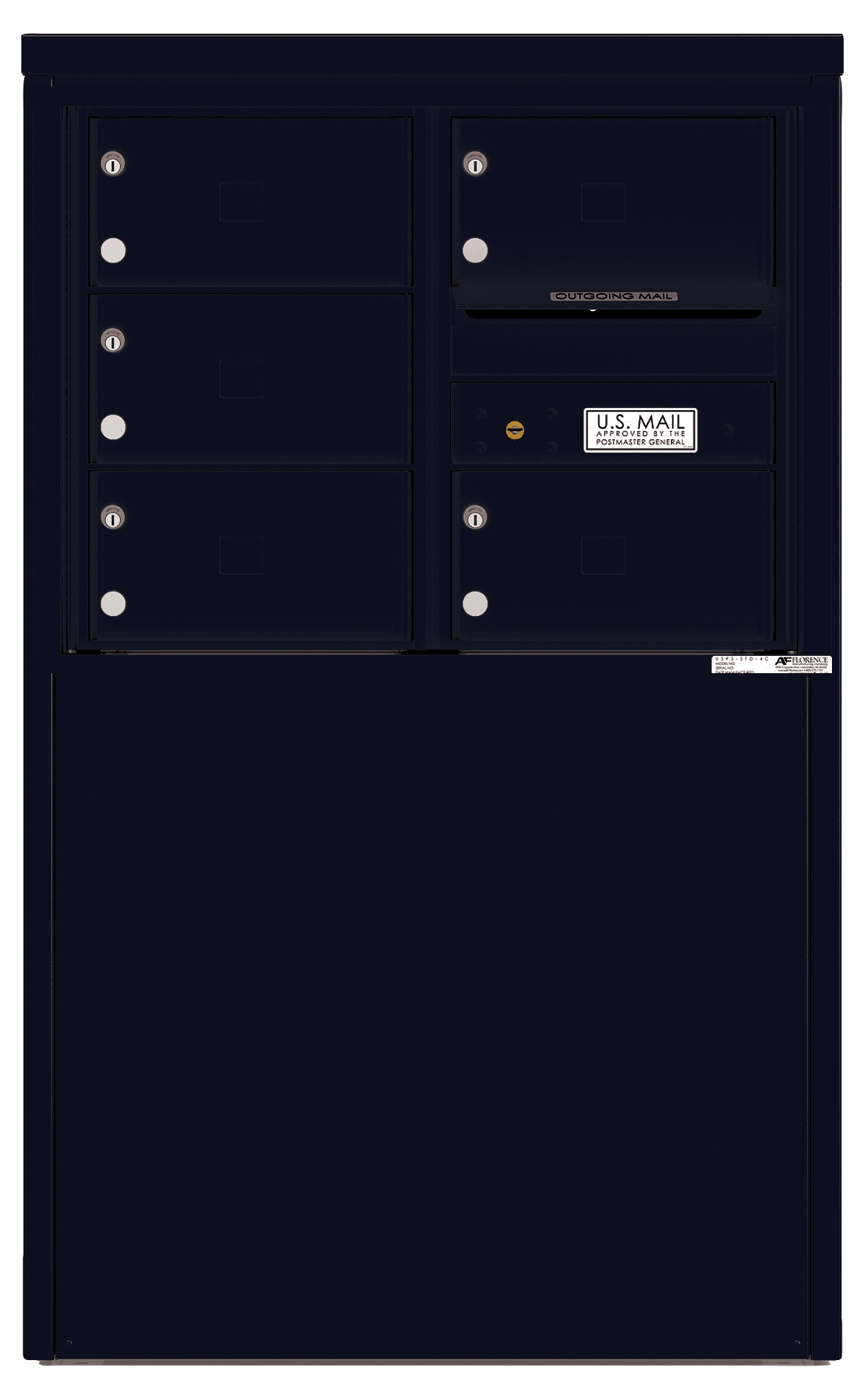 4C06D-05X-D 4C Horizontal Depot Mailbox Black