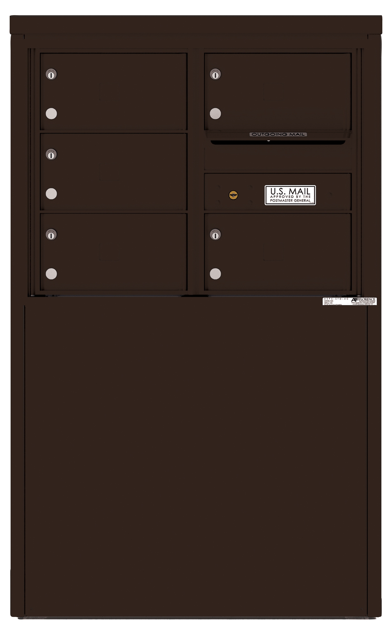 4C06D-05X-D 4C Horizontal Depot Mailbox Dark Bronze