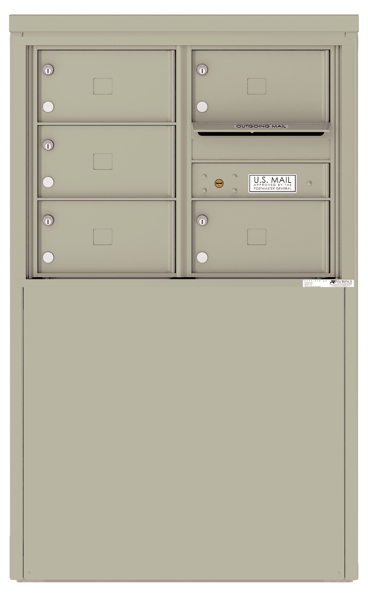 4C06D-05X-D 4C Horizontal Depot Mailbox Postal Grey