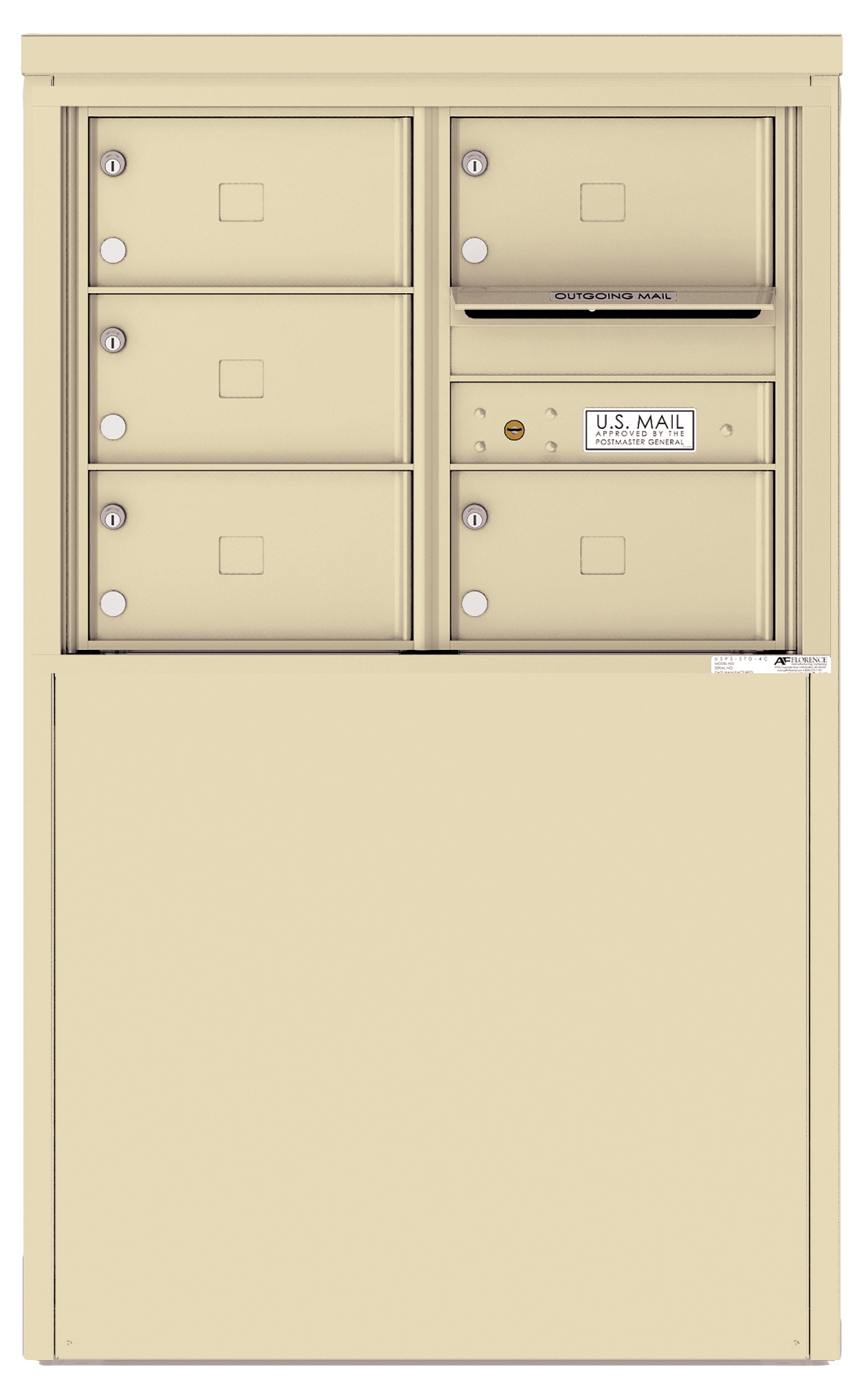 4C06D-05X-D 4C Horizontal Depot Mailbox Sandstone