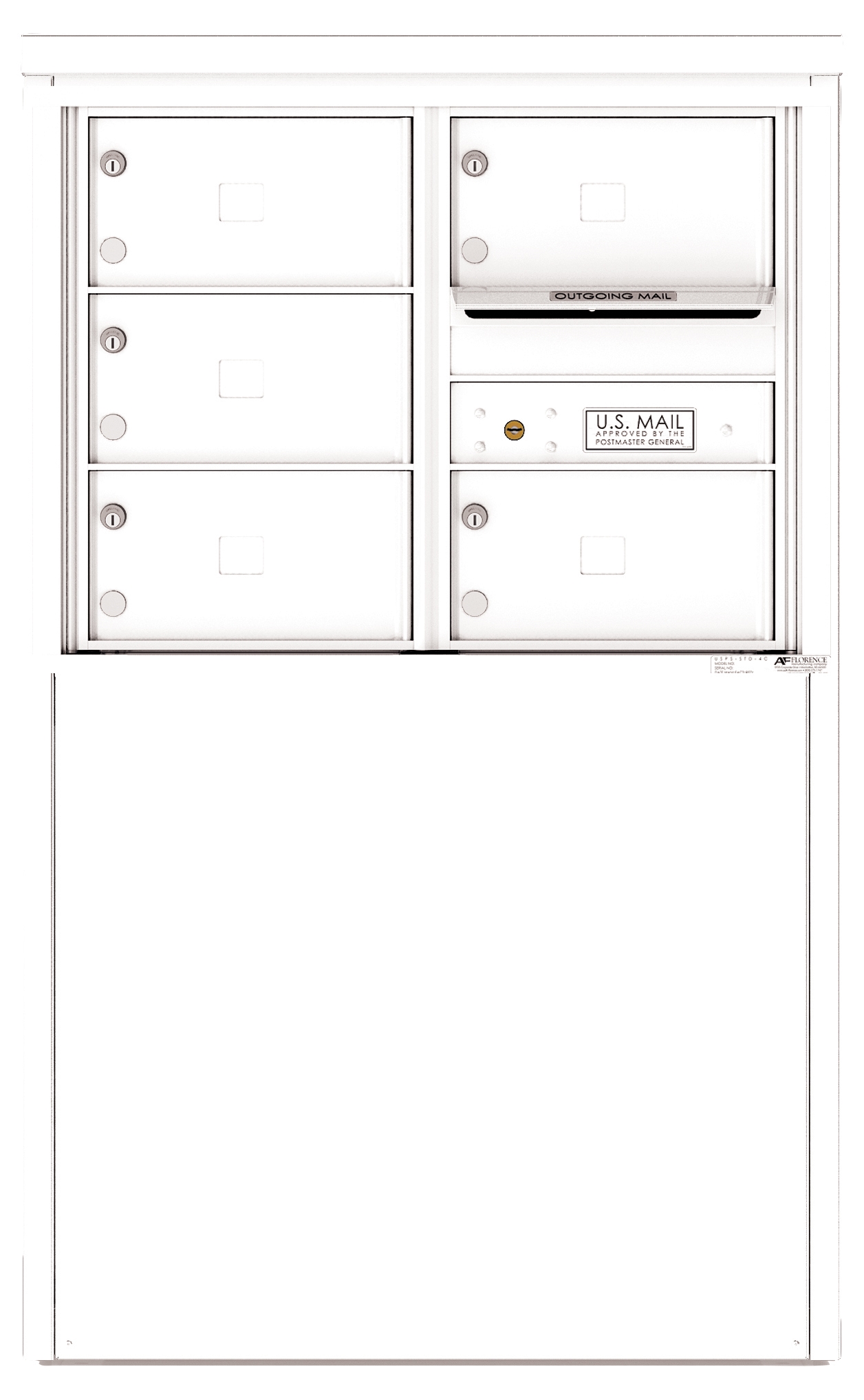 4C06D-05X-D 4C Horizontal Depot Mailbox White