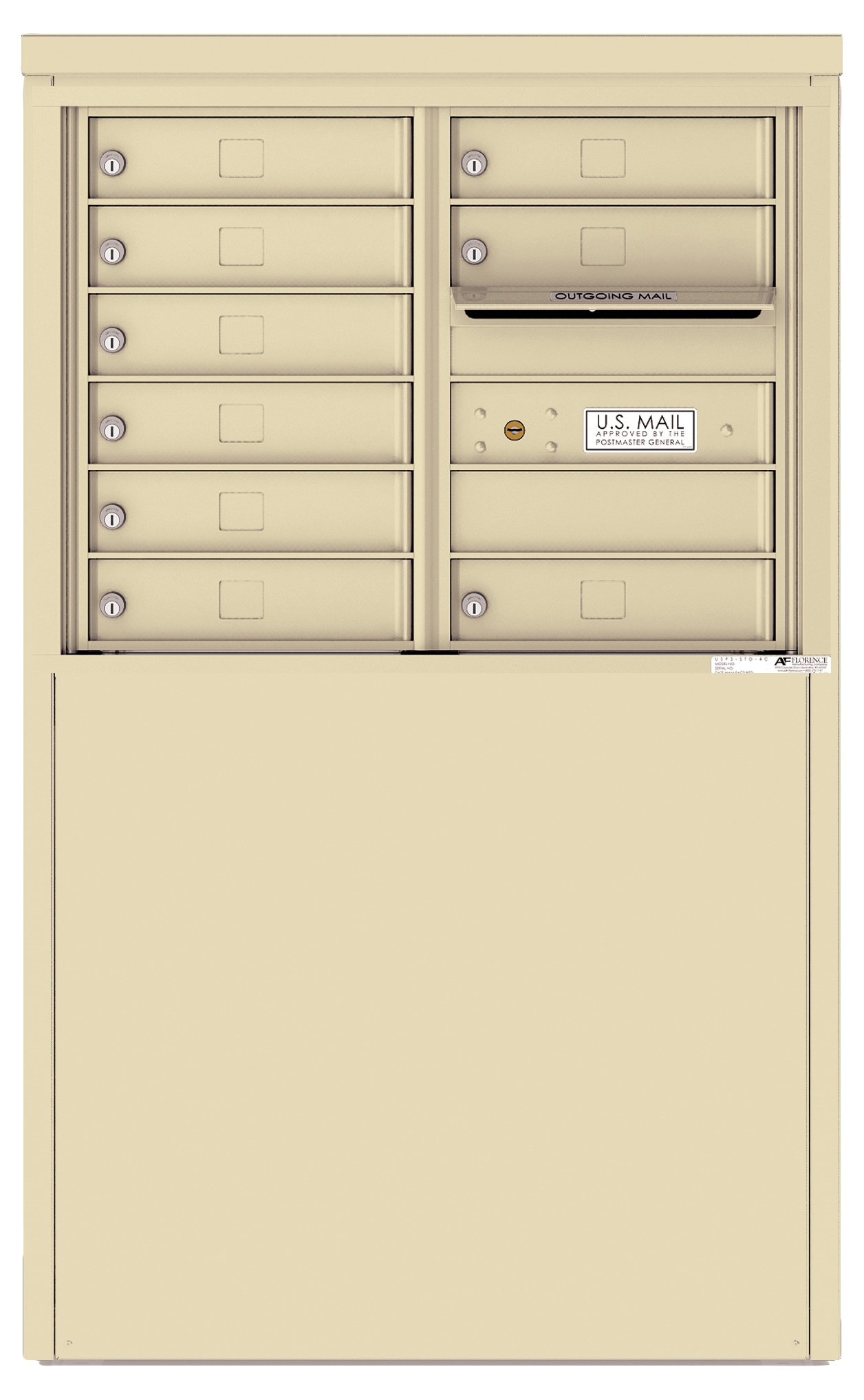4C06D-09-D 4C Horizontal Depot Mailboxes Sandstone