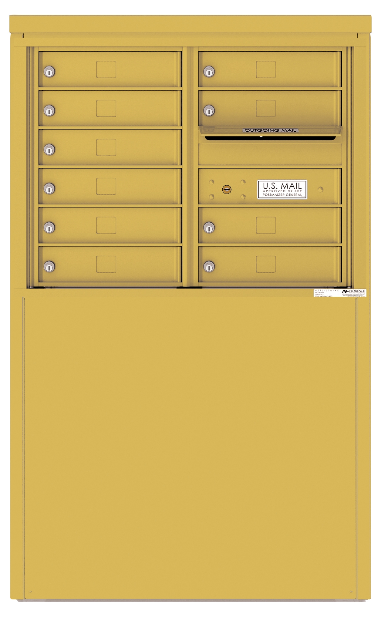 4C06D-10-D 4C Horizontal Depot Mailbox Gold Speck