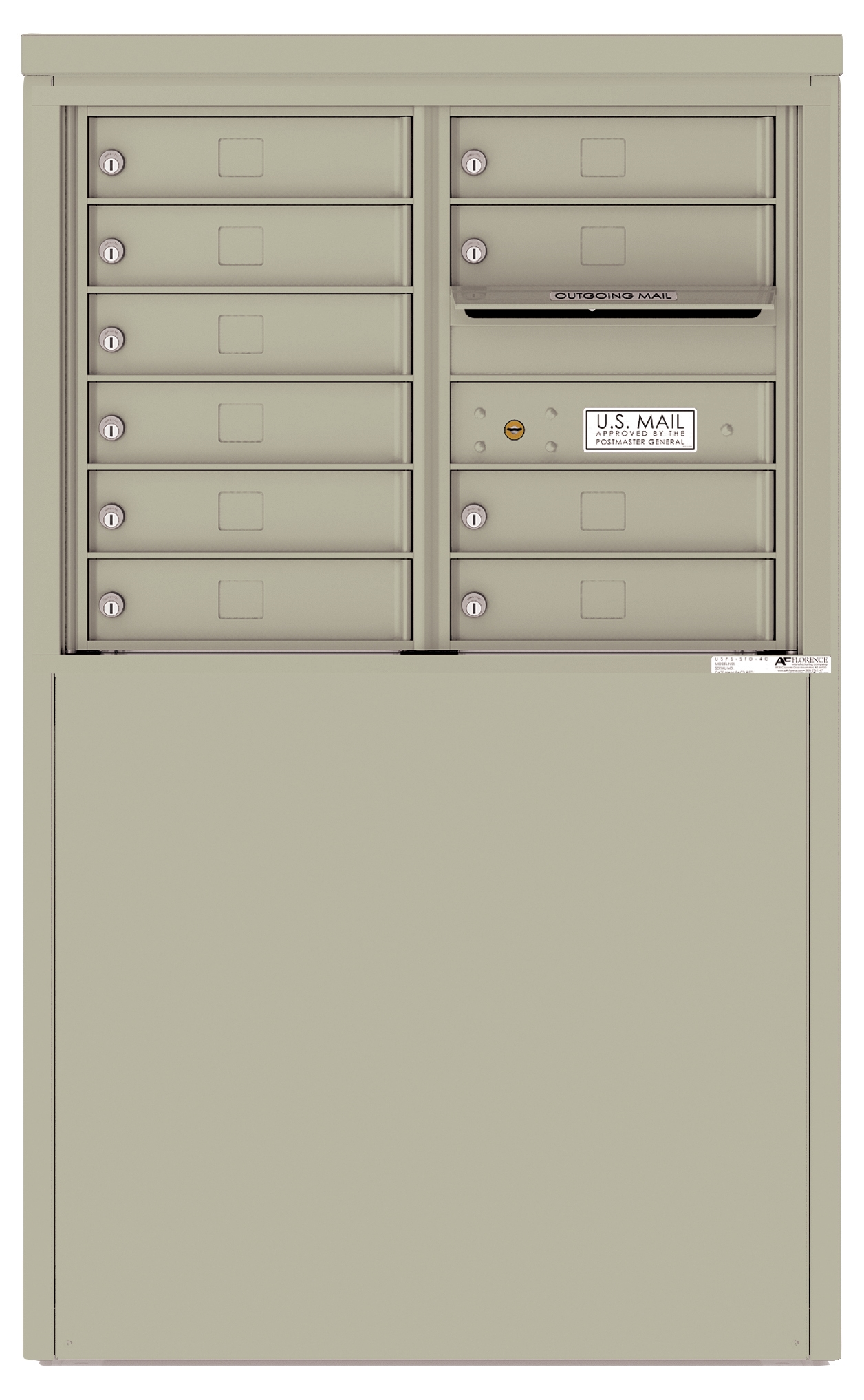 4C06D-10-D 4C Horizontal Depot Mailbox Postal Grey