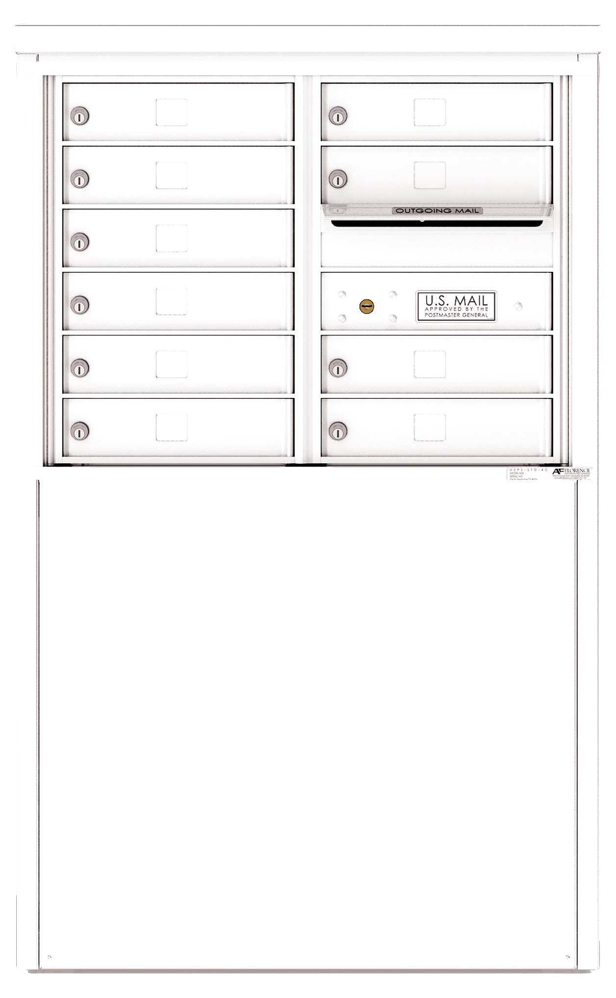 4C06D-10-D 4C Horizontal Depot Mailbox White