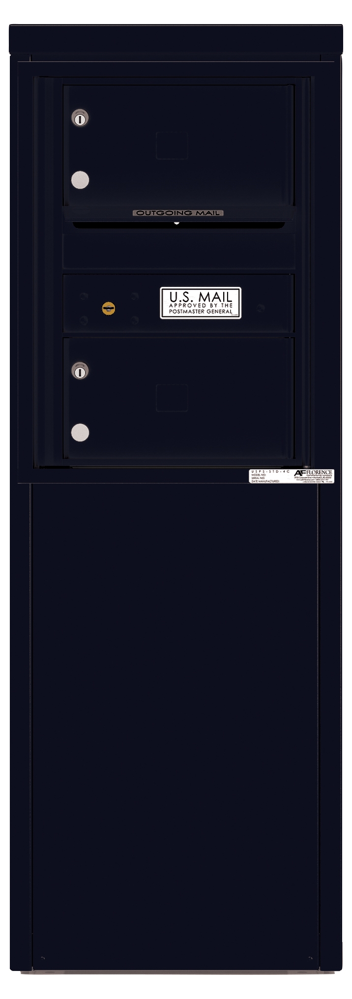 4C06S-02-D 4C Horizontal Depot Mailbox Black