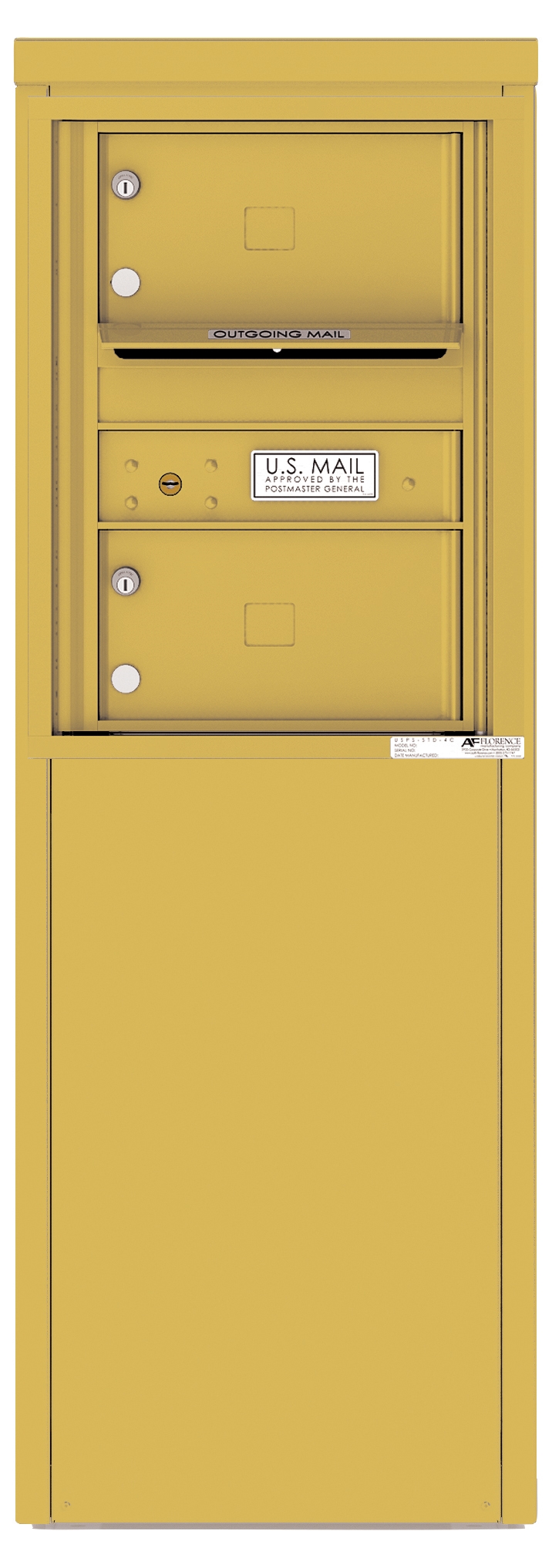 4C06S-02-D 4C Horizontal Depot Mailbox Gold Speck