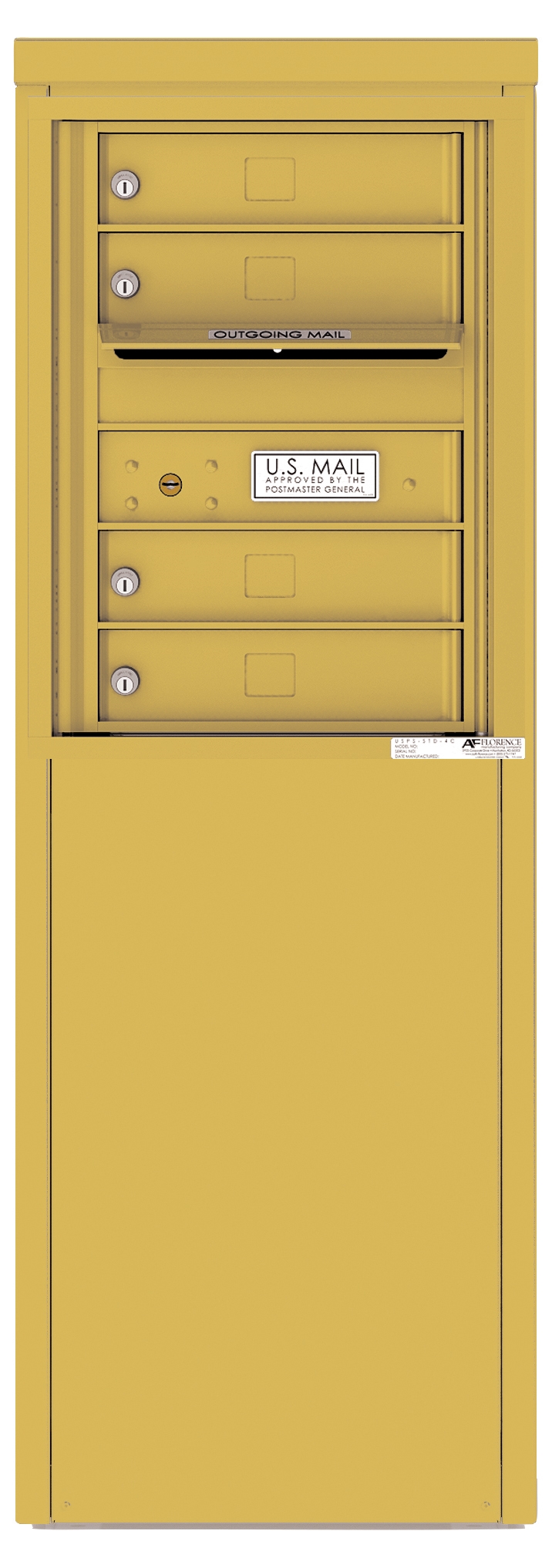 4C06S-04-D 4C Horizontal Depot Mailboxes Gold Speck