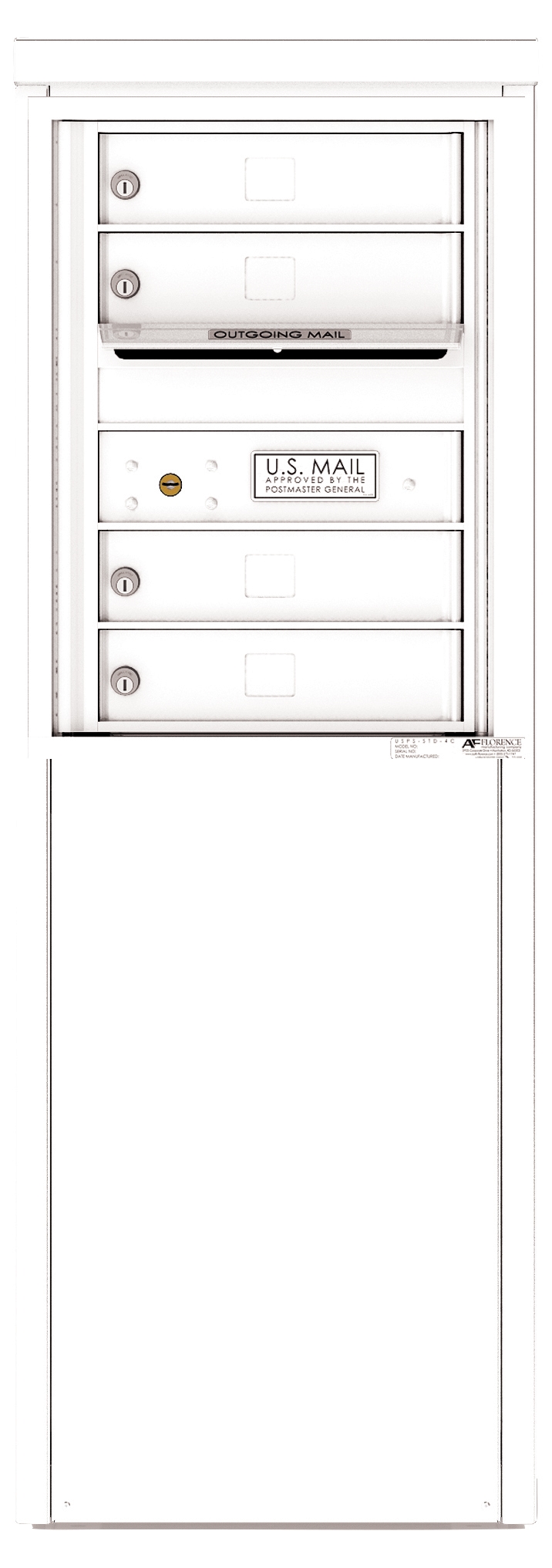 4C06S-04-D 4C Horizontal Depot Mailboxes White