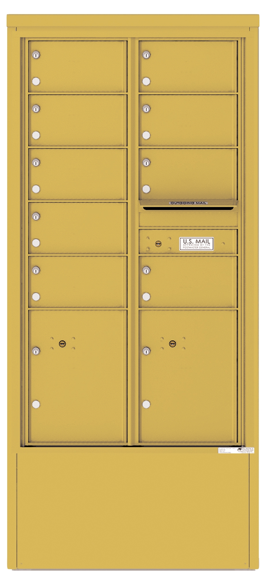 4C15D-09-D 4C Horizontal Depot Mailbox Gold Speck