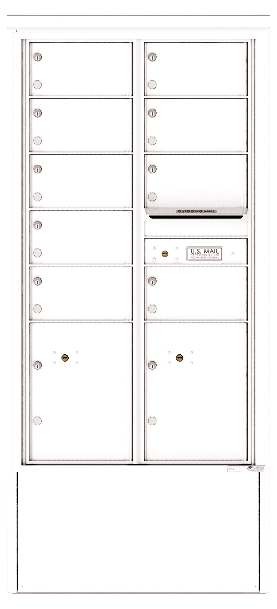 4C15D-09-D 4C Horizontal Depot Mailbox White