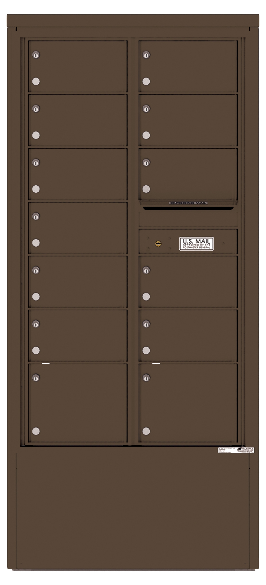 4C15D-13-D4C Horizontal Depot Mailbox Antique Bronze