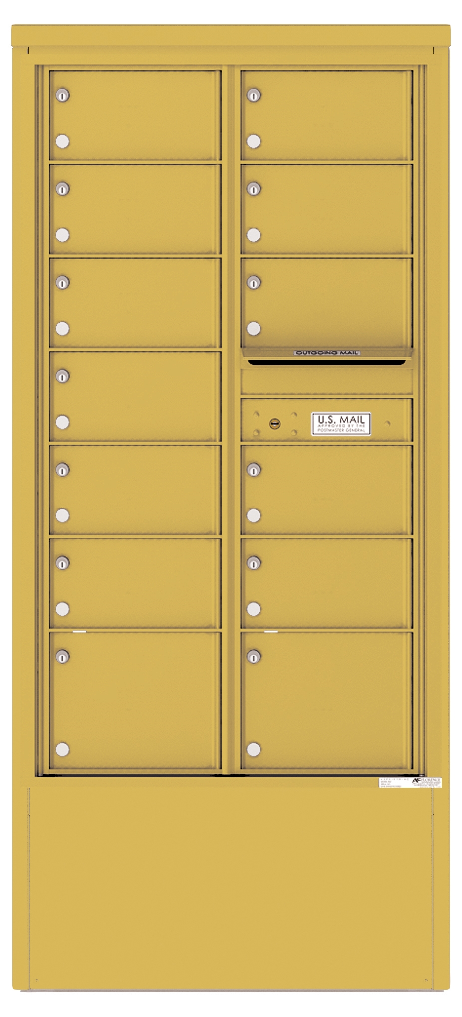 4C15D-13-D4C Horizontal Depot Mailbox Gold Speck