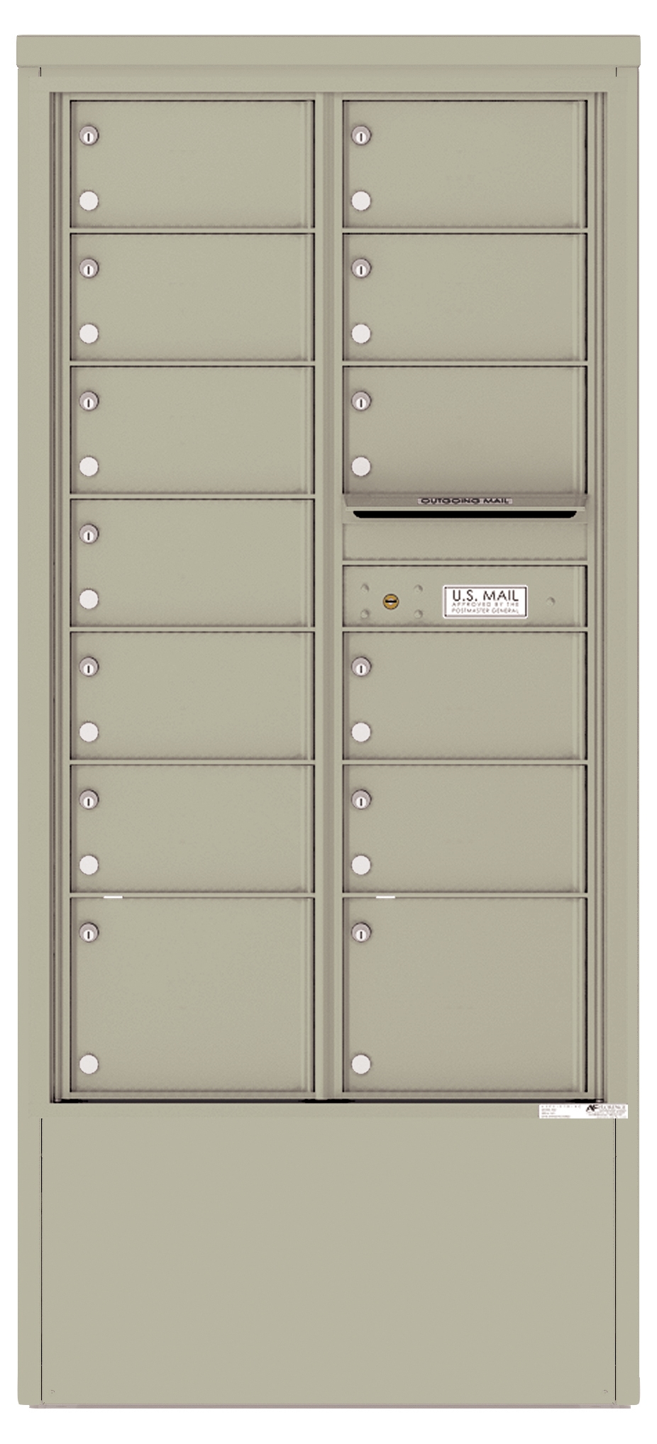 4C15D-13-D4C Horizontal Depot Mailbox Postal Grey