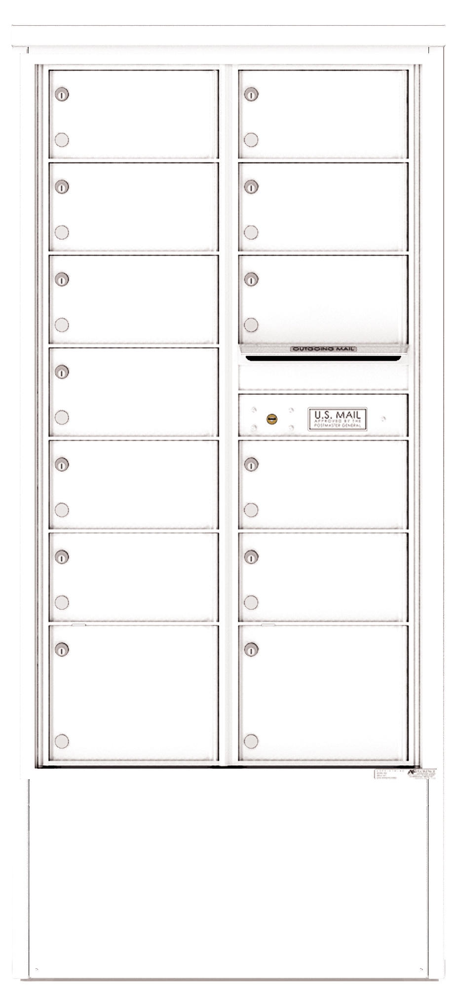 4C15D-13-D4C Horizontal Depot Mailbox White
