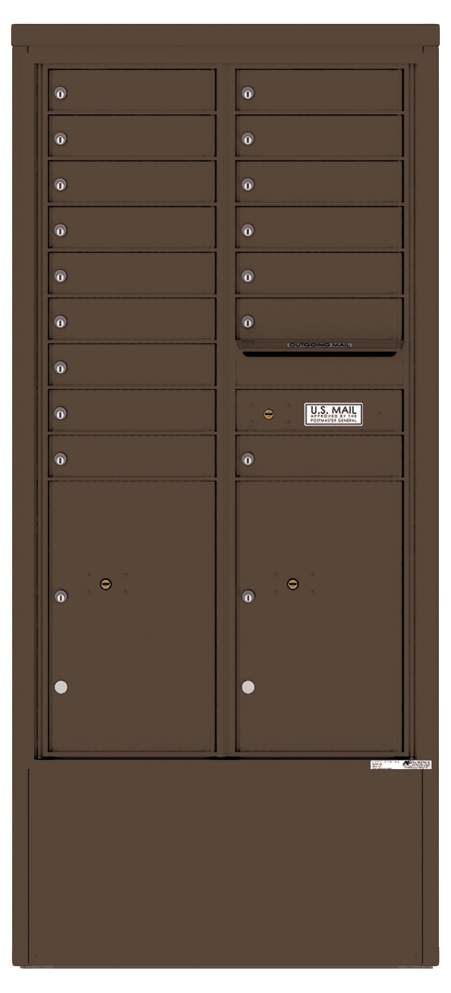 4C15D-16-D 4C Horizontal Depot Mailbox Antique Bronze